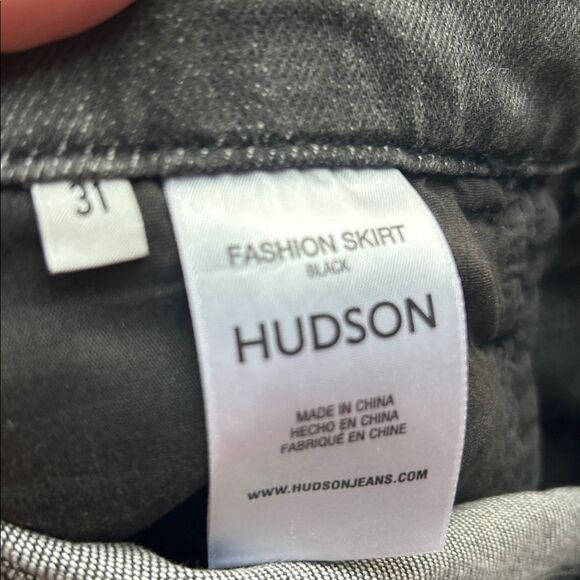 Hudson Denim Reconstructed Maxi skirt five pocket front slit black pearl grey 31 - Picture 11 of 14